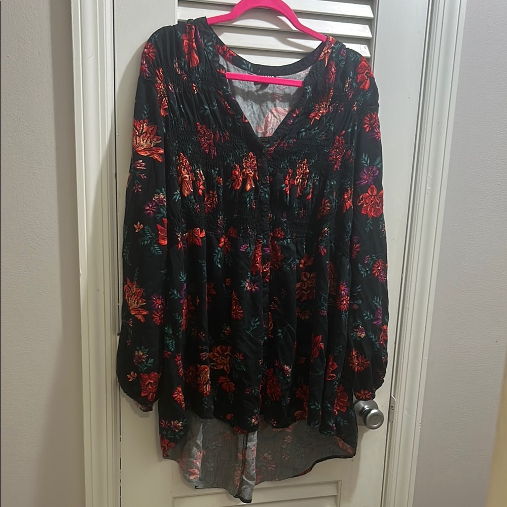Floral Long Sleeve Hi-Low Top Torrid